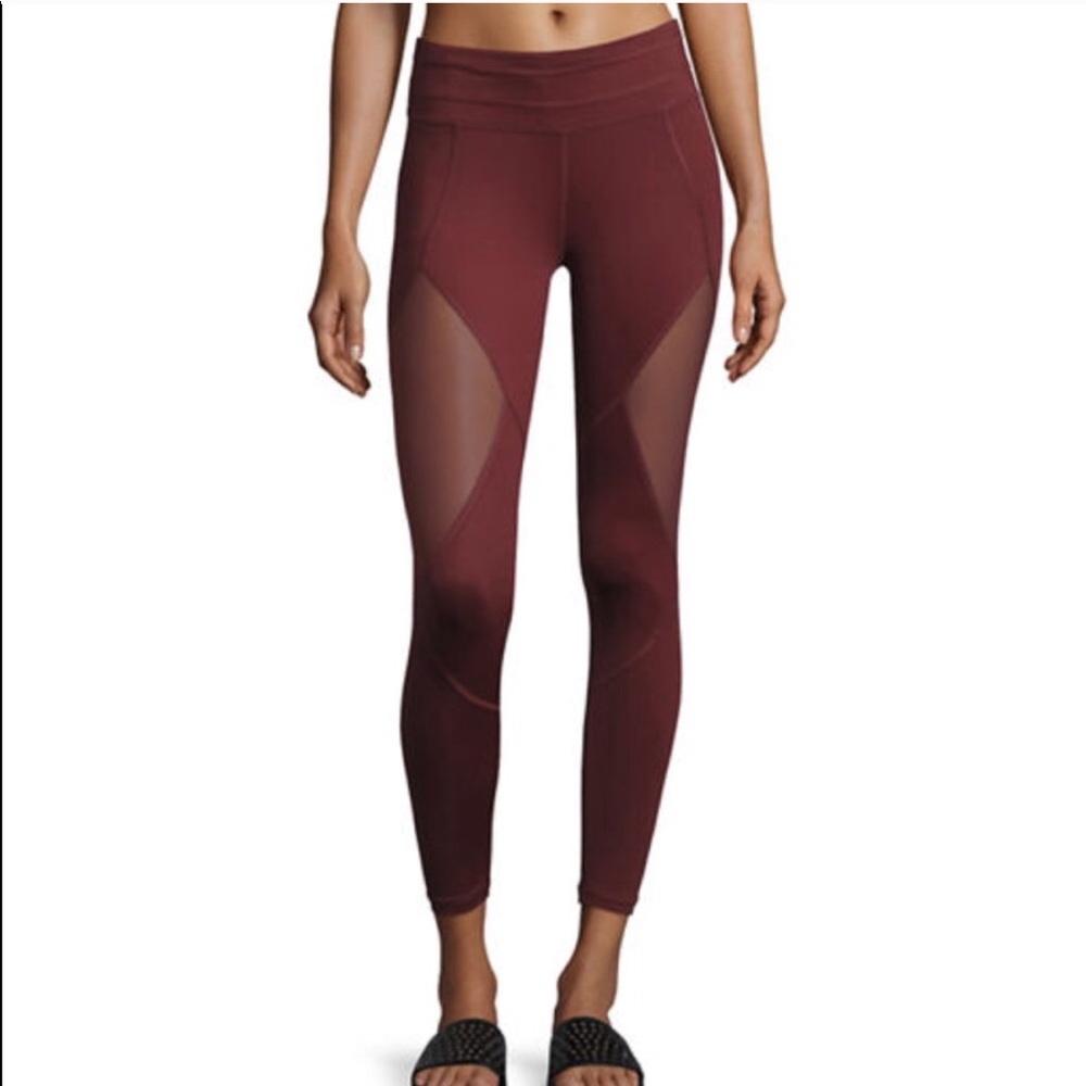 VARLEY leggings w mesh wine burgundy MAKE OFFER